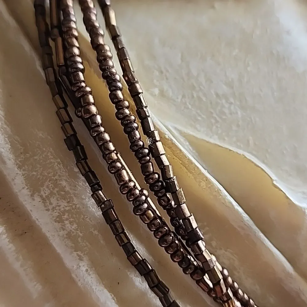 Vintage Copper Tone 4 Strand Choker Style Necklace